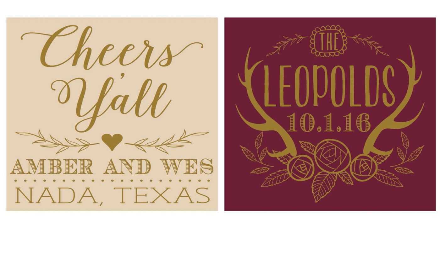 Cheers Y'all | Rustic Antler Wedding Stadium Cup #1461