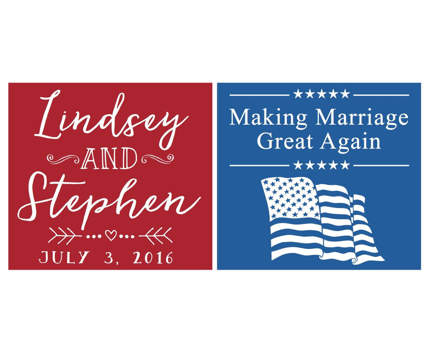 Patriotic Wedding Stadium Cup Design #1479