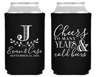 Cheers to Many Years Wedding Can Coolers  #1409