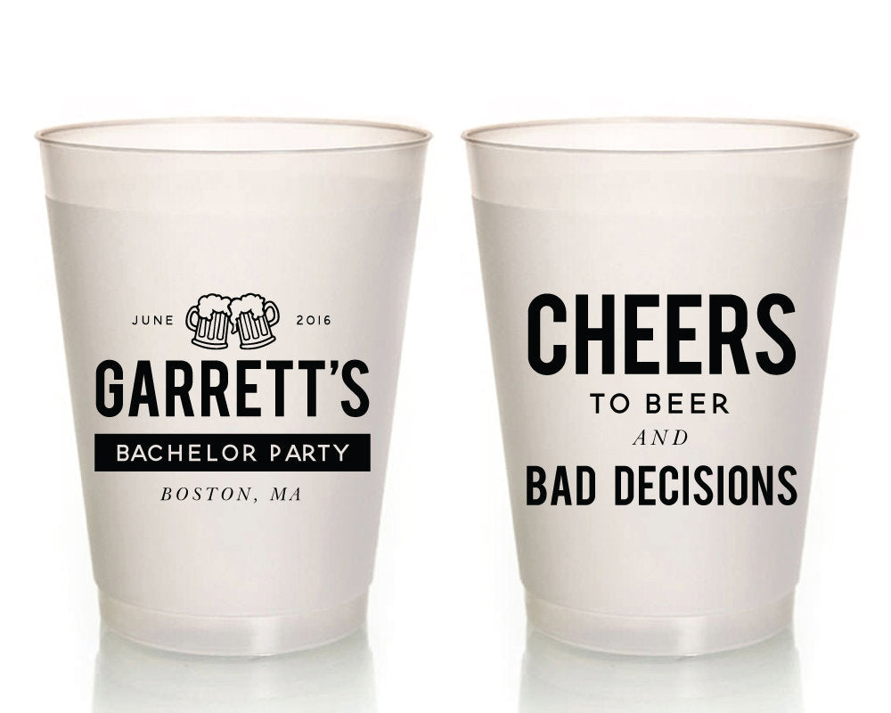 Custom Bachelor Party Frosted Cup Design #1410