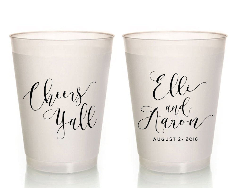 Cheers Ya'll Wedding Frosted Cups #1416
