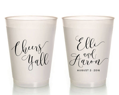 Cheers Ya'll Wedding Frosted Cups #1416