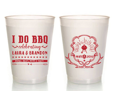 I Do BBQ Engagement Party Frosted Cups #1458