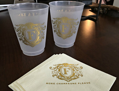 Custom Elegant Gold Frosted Cups #1496