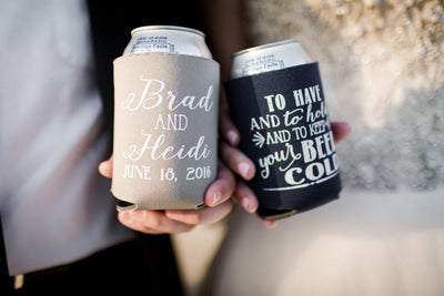 To Have and To Hold Wedding Favor Can Coolers #1212