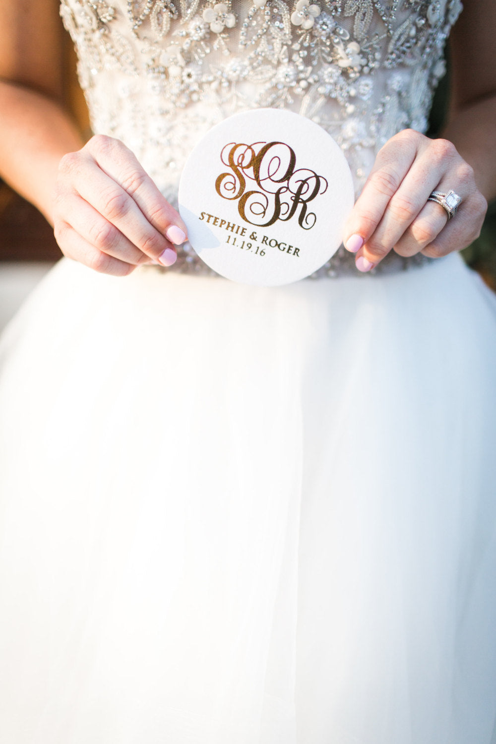 Monogrammed Wedding Drink Coasters #1474