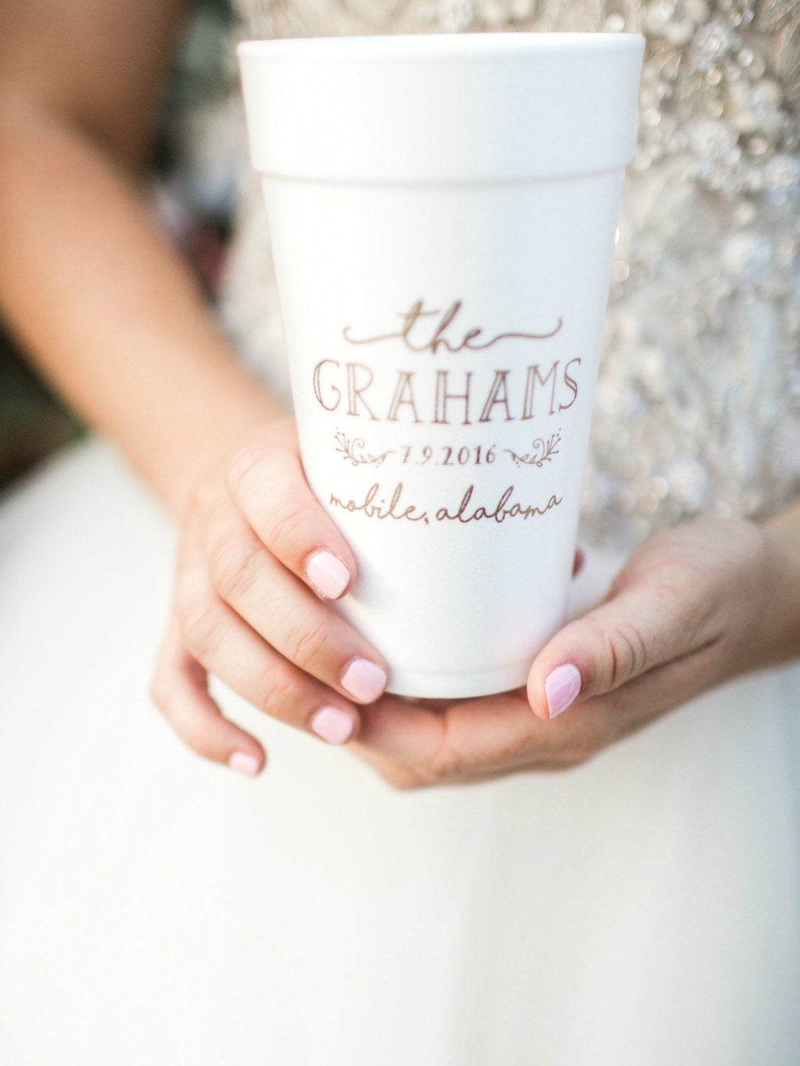 Personalized Wedding Foam Cups #1422