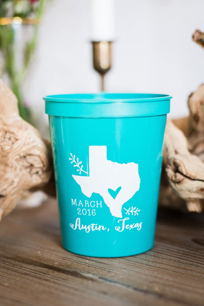 Cheers Y'all Rustic Antlers Wedding Stadium Cups #1355