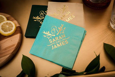 Deer Antler Wedding Beverage Napkins #1028