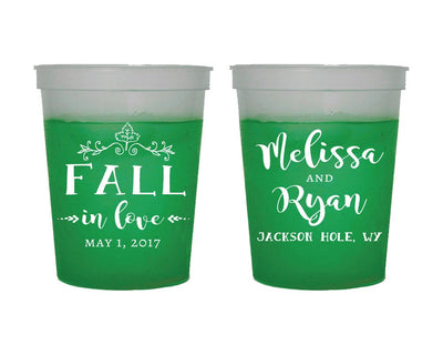 Fall In Love Autumn Wedding Color Changing Cups #1507