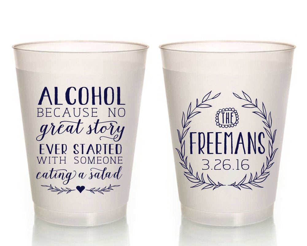 No Great Story Started with a Salad | Wedding Frosted Cups #1421