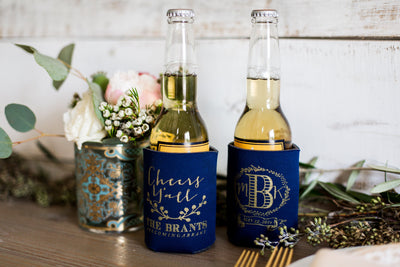 Cheers Ya'll Floral Wreath Can Coolers #1024