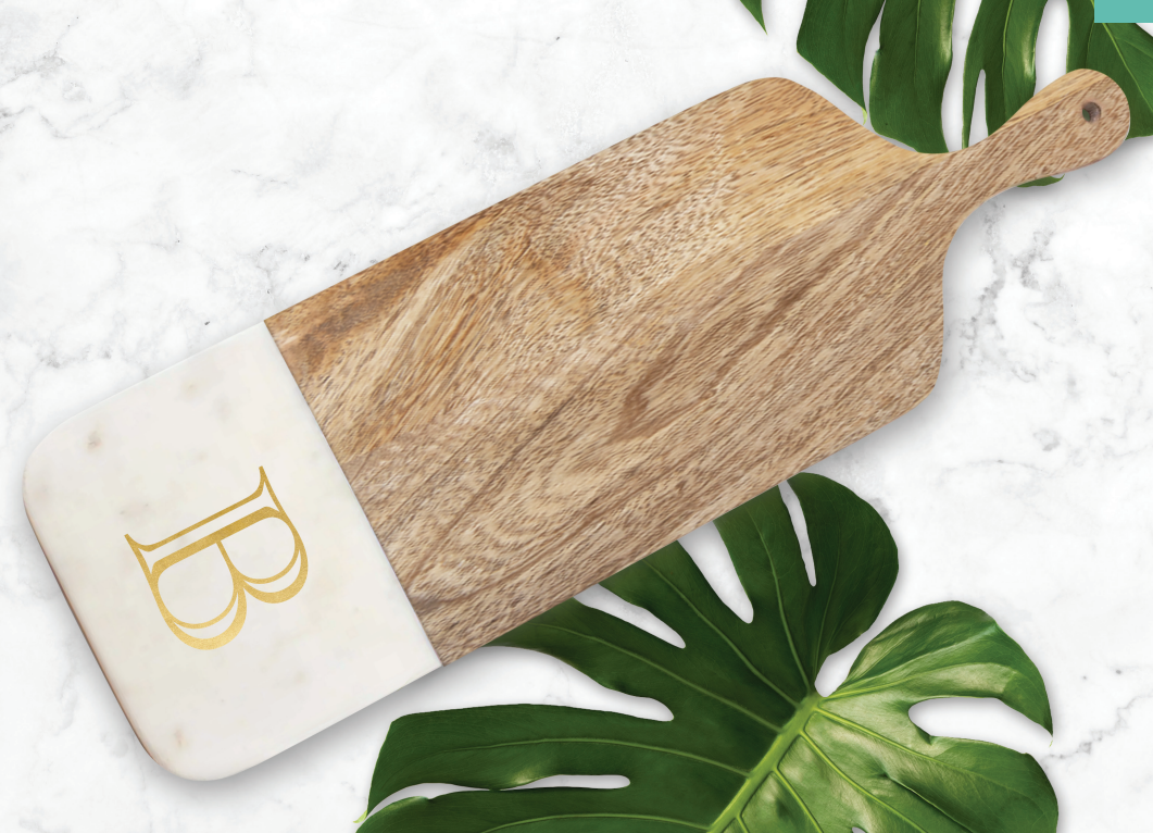 Initial Wood/Marble Cutting Board